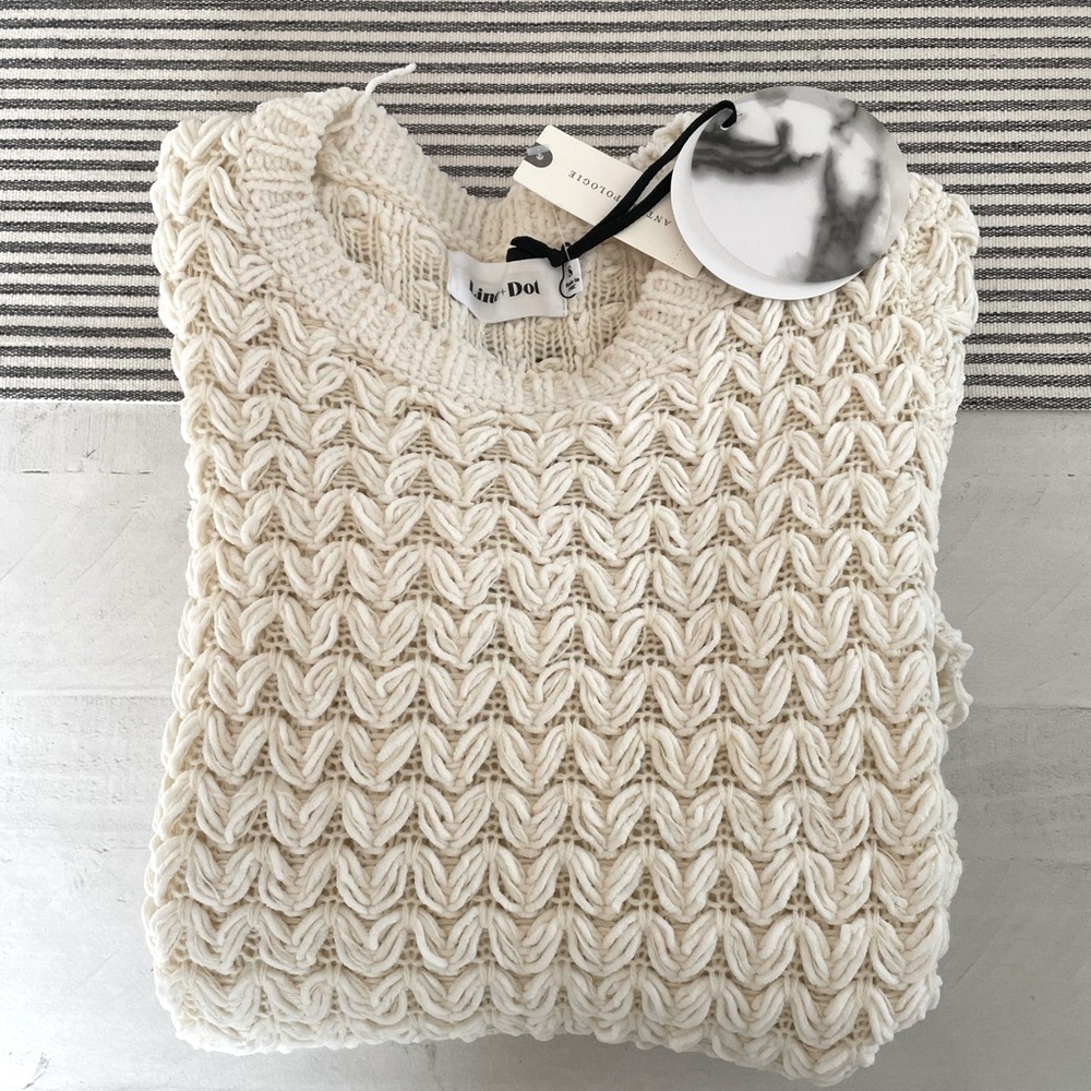 NWT Line + Dot Cream Knit Sweater